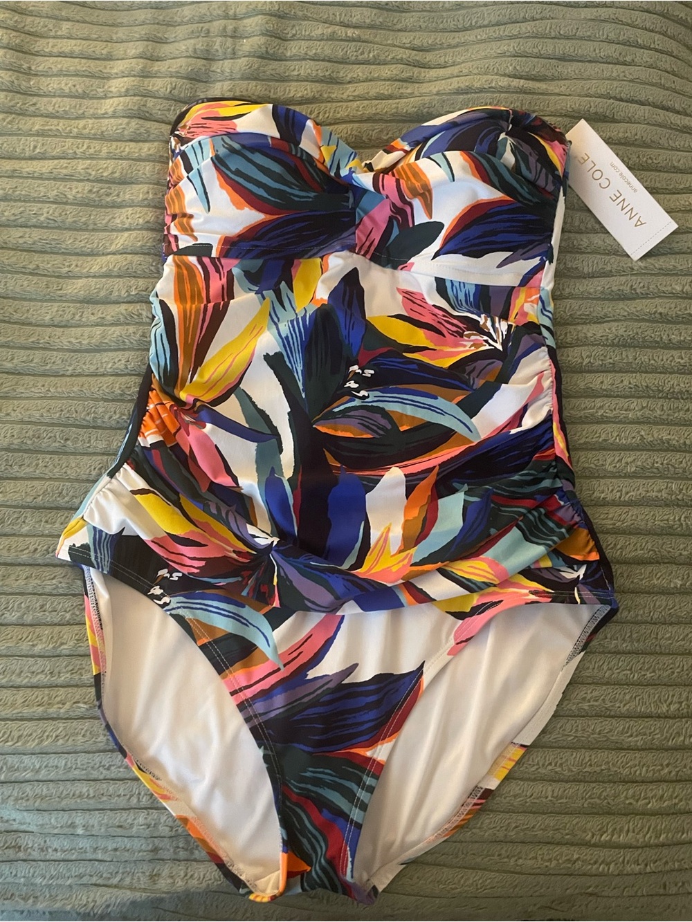 Anne Cole Multicolor Floral One-Piece Swimsuit - no strap